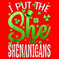 I Put The She In The Shenanigans Shamrock St Patricks Day Santa Hat thumb 1