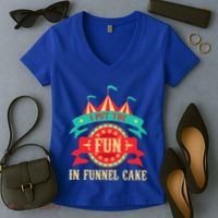 I Put The Fun In Funnel Cake Circus Birthday Party Costume Women's V-Neck T-Shirt thumb 2