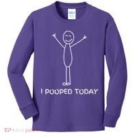 I Pooped Today Funny Poop Kids Long Sleeve Shirt thumb 0