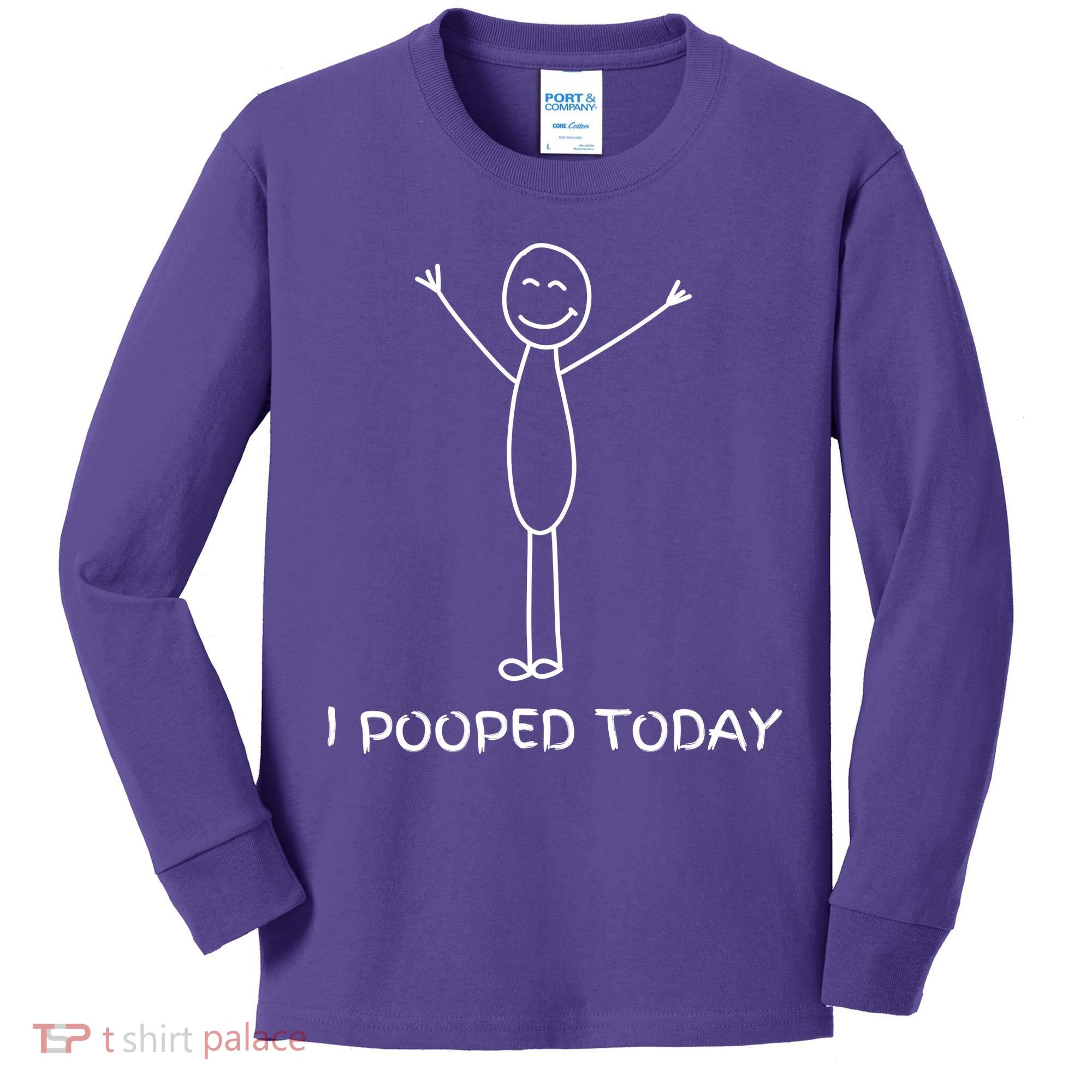 I Pooped Today Funny Poop Kids Long Sleeve Shirt