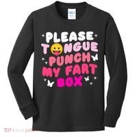 Inappropriate Please Tongue Punch My Fart Box Funny Kids Long Sleeve Shirt thumb 0