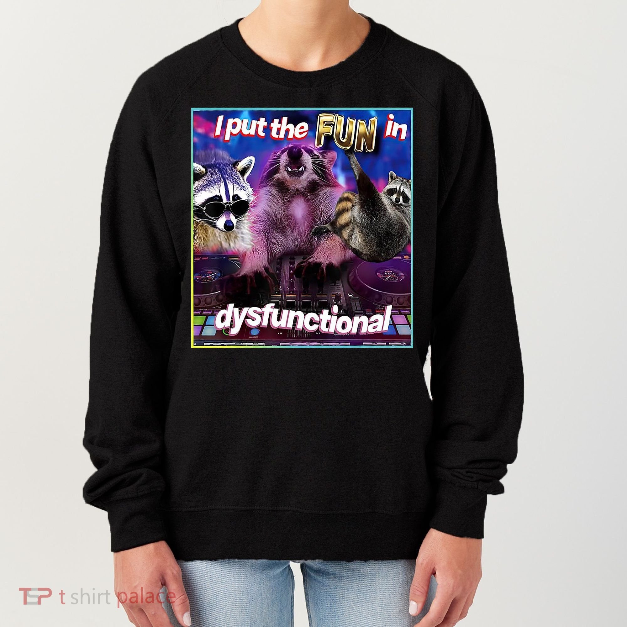 I Put The Sun Dysfunctional Racoon Meme Women's Sweatshirt