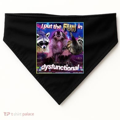 I Put The Sun Dysfunctional Racoon Meme USA-Made Doggie Bandana