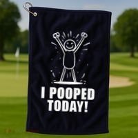 I Pooped Today Golf Towel thumb 1