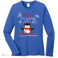 ItS Penguining To Look A Lot Like Christmas Penguin Gift Women's Long Sleeve Shirt thumb 0