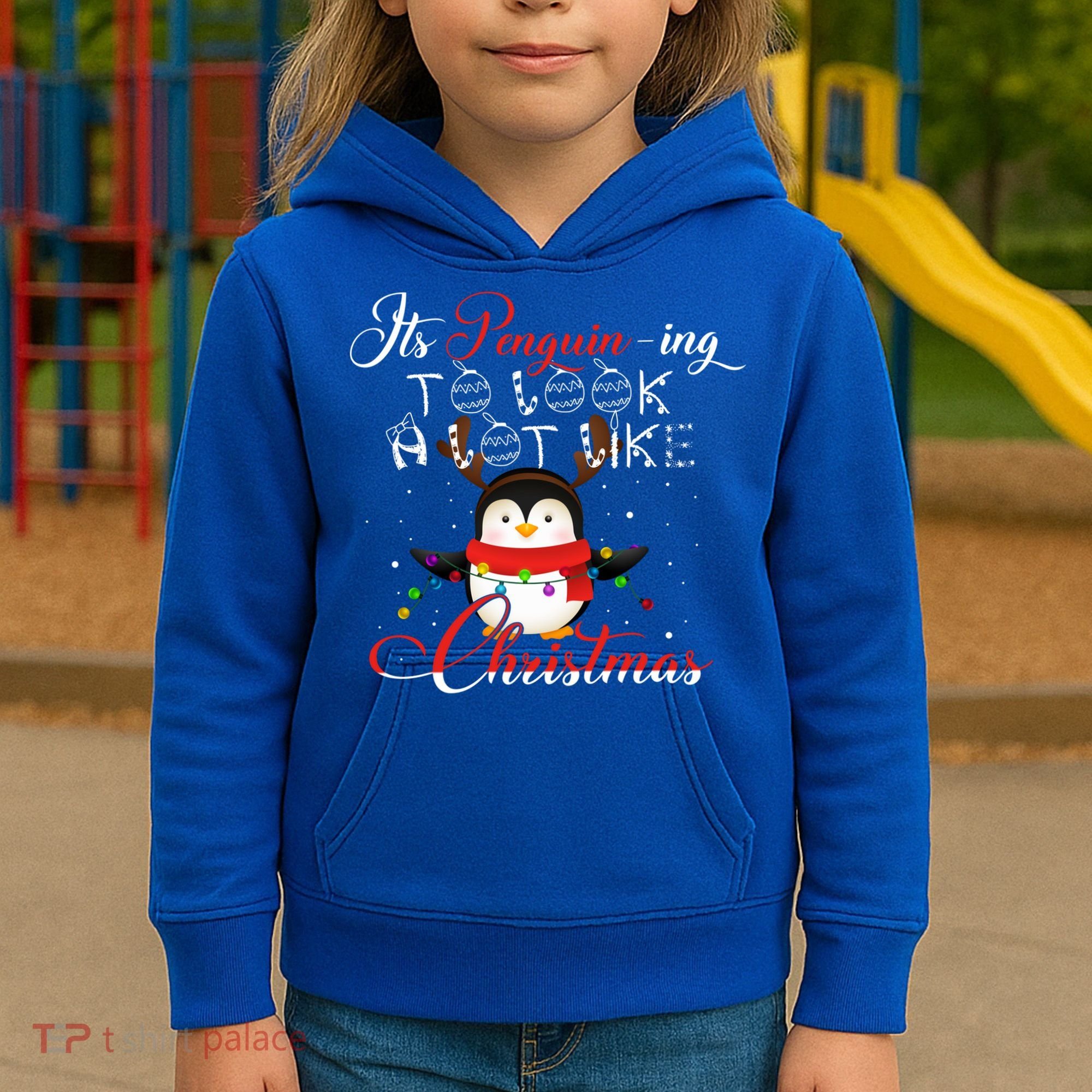 ItS Penguining To Look A Lot Like Christmas Penguin Gift Kids Hoodie