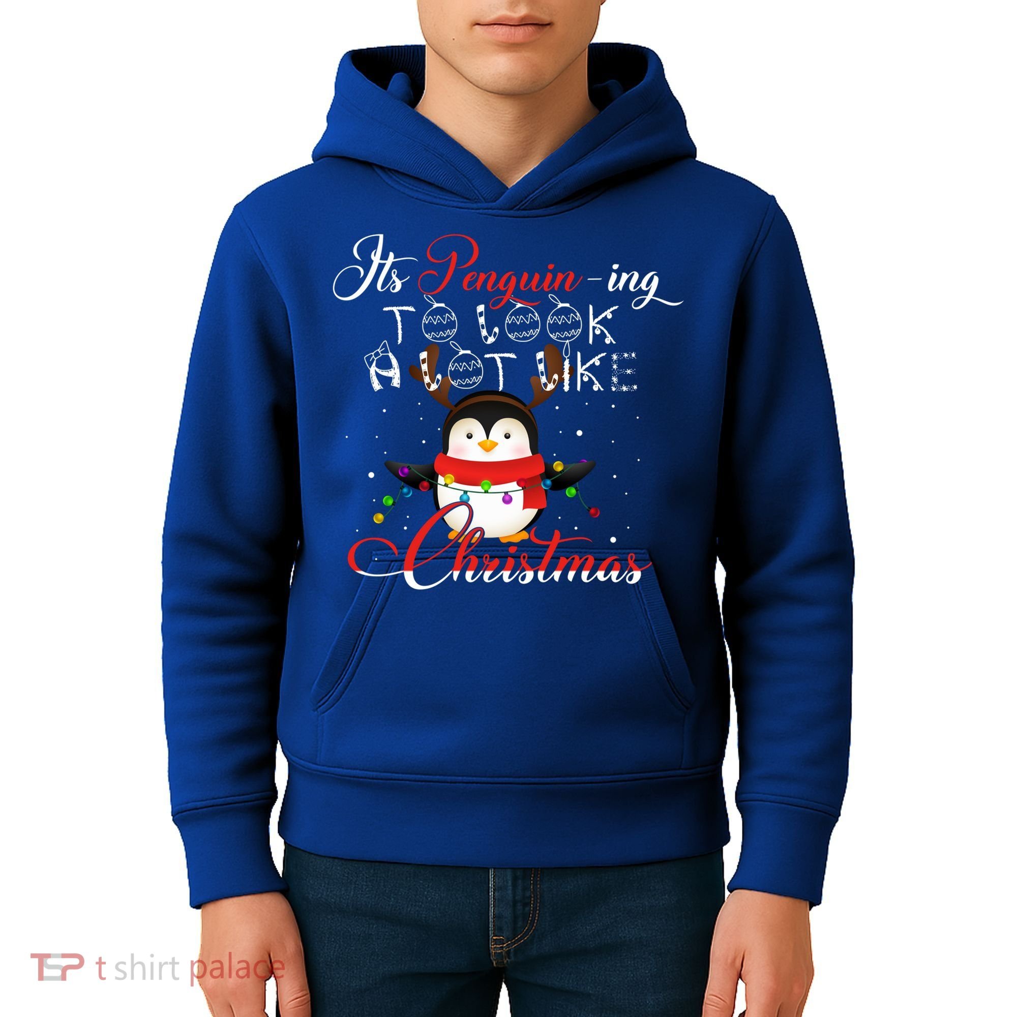 ItS Penguining To Look A Lot Like Christmas Penguin Gift Kids Hoodie