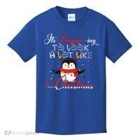 ItS Penguining To Look A Lot Like Christmas Penguin Gift Kids T-Shirt thumb 0