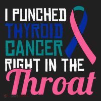 I Punched Thyroid Cancer Right In The Throat Awareness Funny Beanie thumb 2