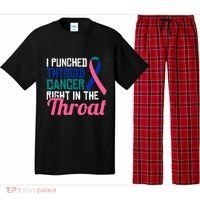 I Punched Thyroid Cancer Right In The Throat Awareness Funny Pajama Set thumb 0
