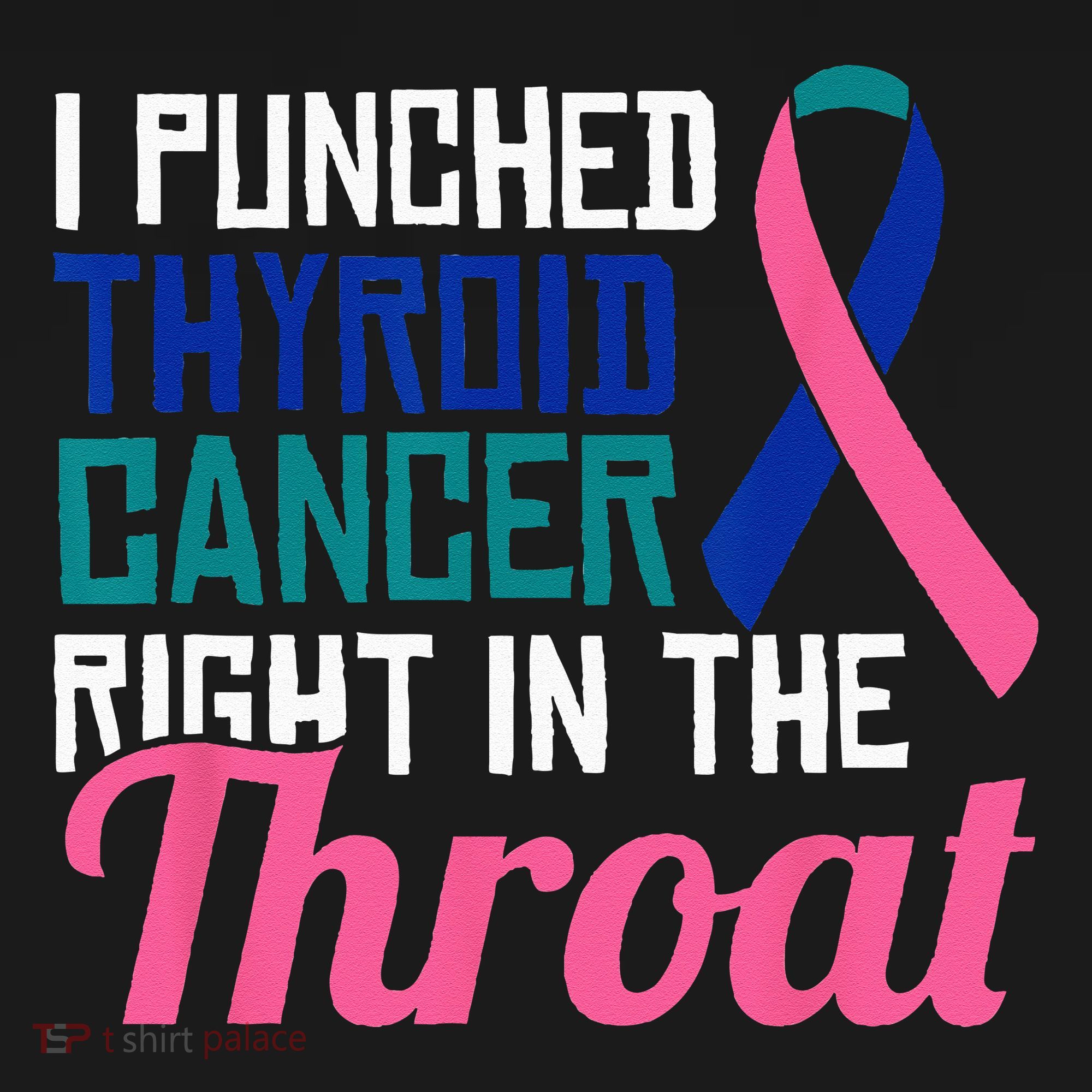 I Punched Thyroid Cancer Right In The Throat Awareness Funny Women's Hoodie
