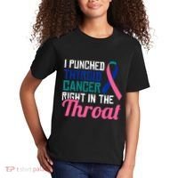 I Punched Thyroid Cancer Right In The Throat Awareness Funny Kids T-Shirt thumb 2
