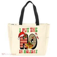 I Put The Ho In Holiday Festive Christmas Funny Tote Bag thumb 0