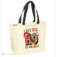 I Put The Ho In Holiday Festive Christmas Funny Tote Bag thumb 2