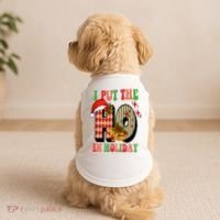 I Put The Ho In Holiday Festive Christmas Funny Doggie Tank thumb 2