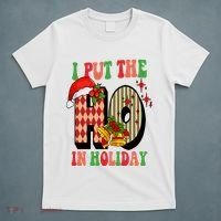 I Put The Ho In Holiday Festive Christmas Funny T-Shirt thumb 5