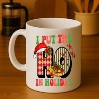 I Put The Ho In Holiday Festive Christmas Funny Coffee Mug thumb 4