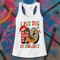 I Put The Ho In Holiday Festive Christmas Funny Women's Tank Top thumb 3