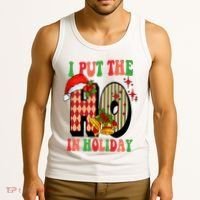 I Put The Ho In Holiday Festive Christmas Funny Tank Top thumb 3