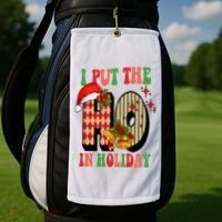 I Put The Ho In Holiday Festive Christmas Funny Golf Towel thumb 2