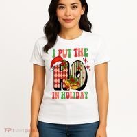 I Put The Ho In Holiday Festive Christmas Funny Women's T-Shirt thumb 4