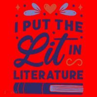 I Put The Lit In Literature Santa Hat thumb 1