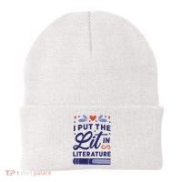I Put The Lit In Literature Beanie thumb 0