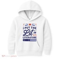 I Put The Lit In Literature Kids Hoodie thumb 0