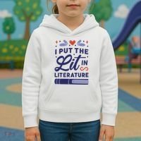 I Put The Lit In Literature Kids Hoodie thumb 3