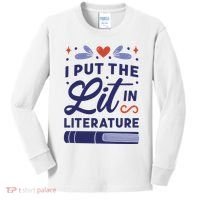 I Put The Lit In Literature Kids Long Sleeve Shirt thumb 0