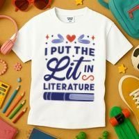 I Put The Lit In Literature Kids T-Shirt thumb 3