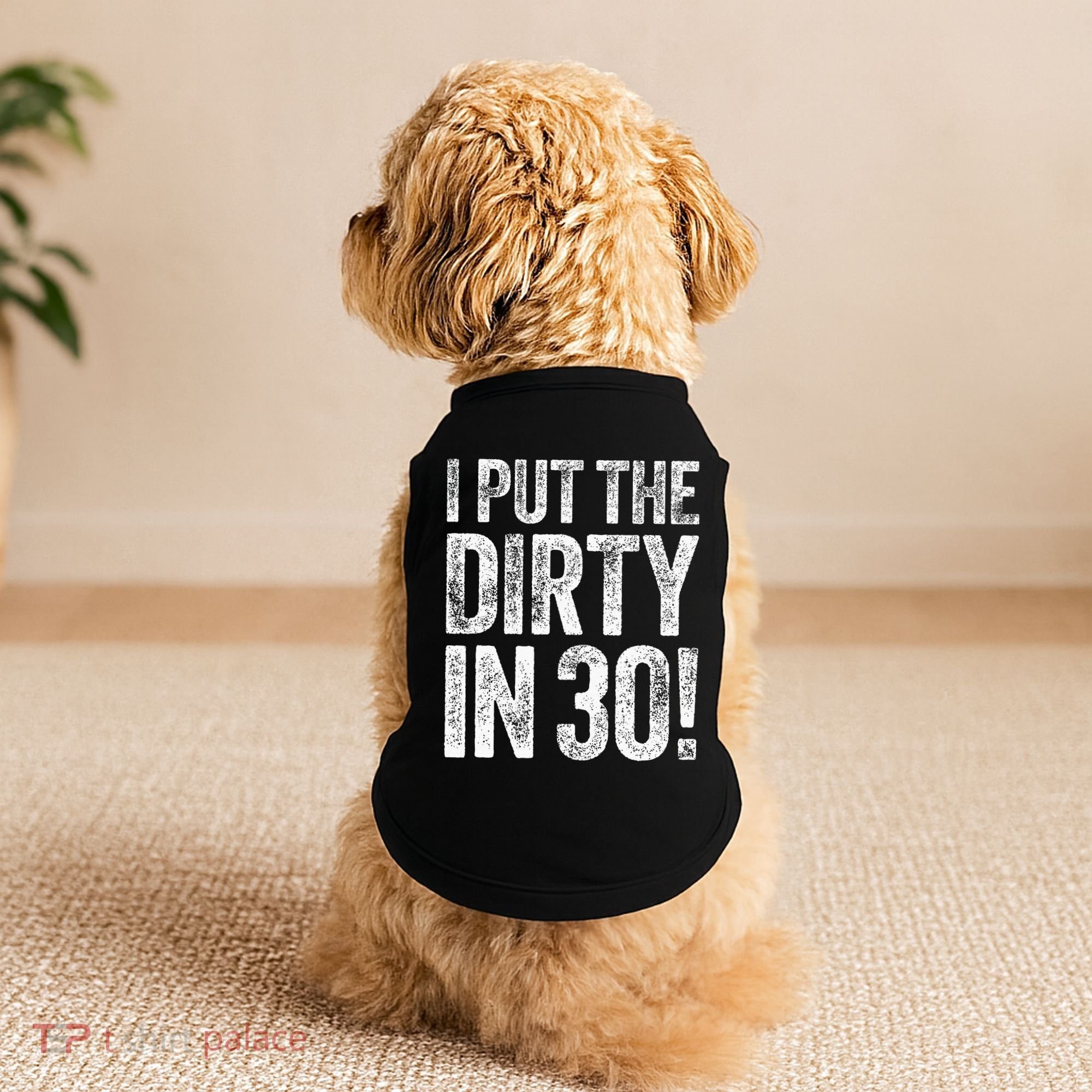 I Put The Dirty In Thirty 30th Birthday Doggie Tank