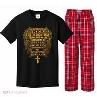 I Prayed To God For The Right Man Kids Plaid Pajama Set thumb 0