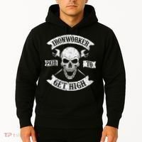Ironworker Paid To Get High Metal Worker Union Ironworking Hoodie thumb 2