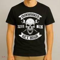 Ironworker Paid To Get High Metal Worker Union Ironworking T-Shirt thumb 3