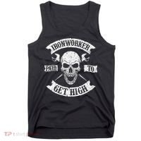 Ironworker Paid To Get High Metal Worker Union Ironworking Tank Top thumb 0
