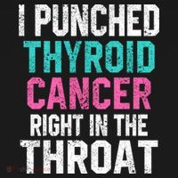 I Punched Thyroid Cancer In The Throat Survivor Awareness Gift Women's Hoodie thumb 2