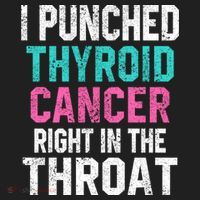 I Punched Thyroid Cancer In The Throat Survivor Awareness Gift Golf Towel thumb 3