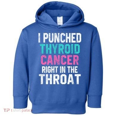 I Punched Thyroid Cancer In The Throat Survivor Awareness Gift Toddler Hoodie