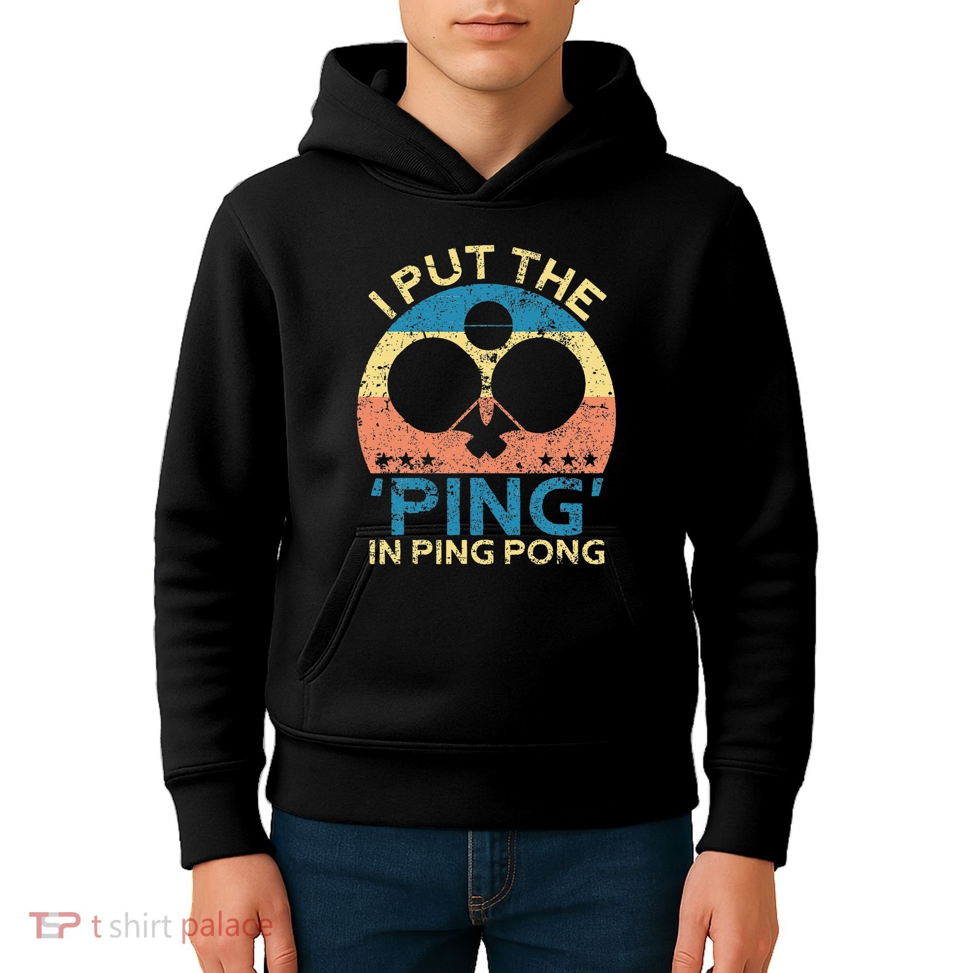 I Put The Ping In Ping Pong Funny Table Tennis Kids Hoodie