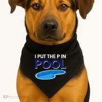 I Put The P In Pool Funny Swimming USA-Made Doggie Bandana thumb 1
