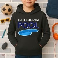 I Put The P In Pool Funny Swimming Kids Hoodie thumb 2