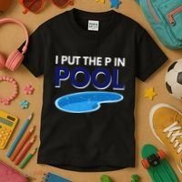 I Put The P In Pool Funny Swimming Kids T-Shirt thumb 3
