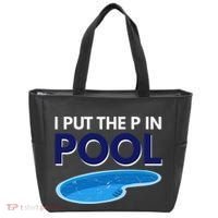 I Put The P In Pool Funny Swimming Tote Bag thumb 0