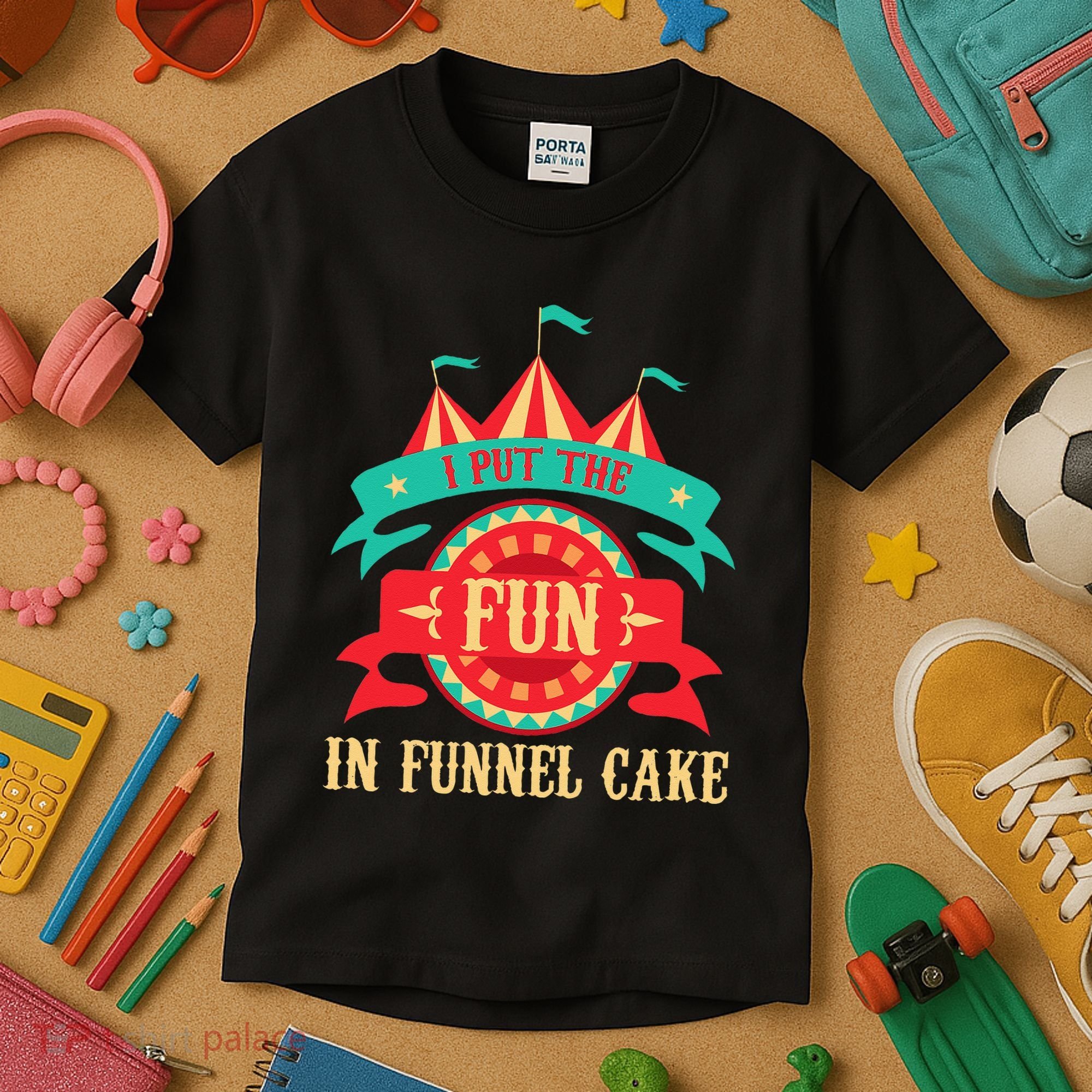 I Put The Fun In Funnel Cake Circus Birthday Party Costume Kids T-Shirt