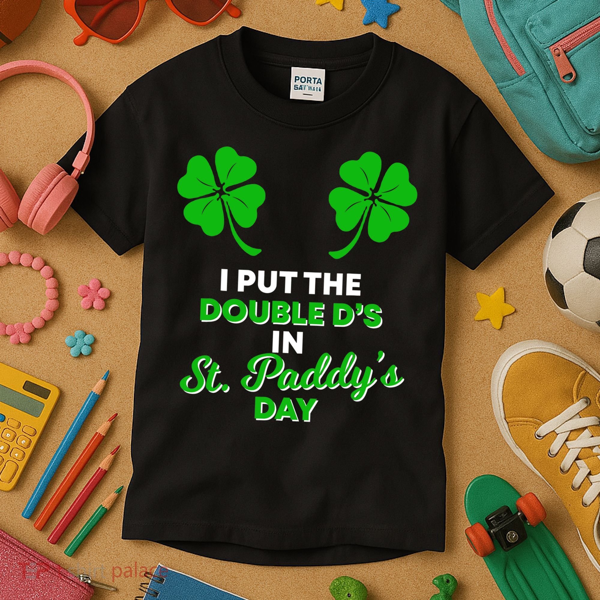 I Put The Double D's In St Paddy's Day Naughty Irish Girl Kids T-Shirt