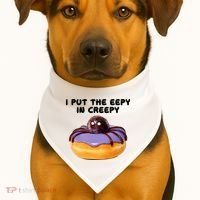 I Put The Eepy In Creepy Spider Donut Cake Halloween USA-Made Doggie Bandana thumb 1