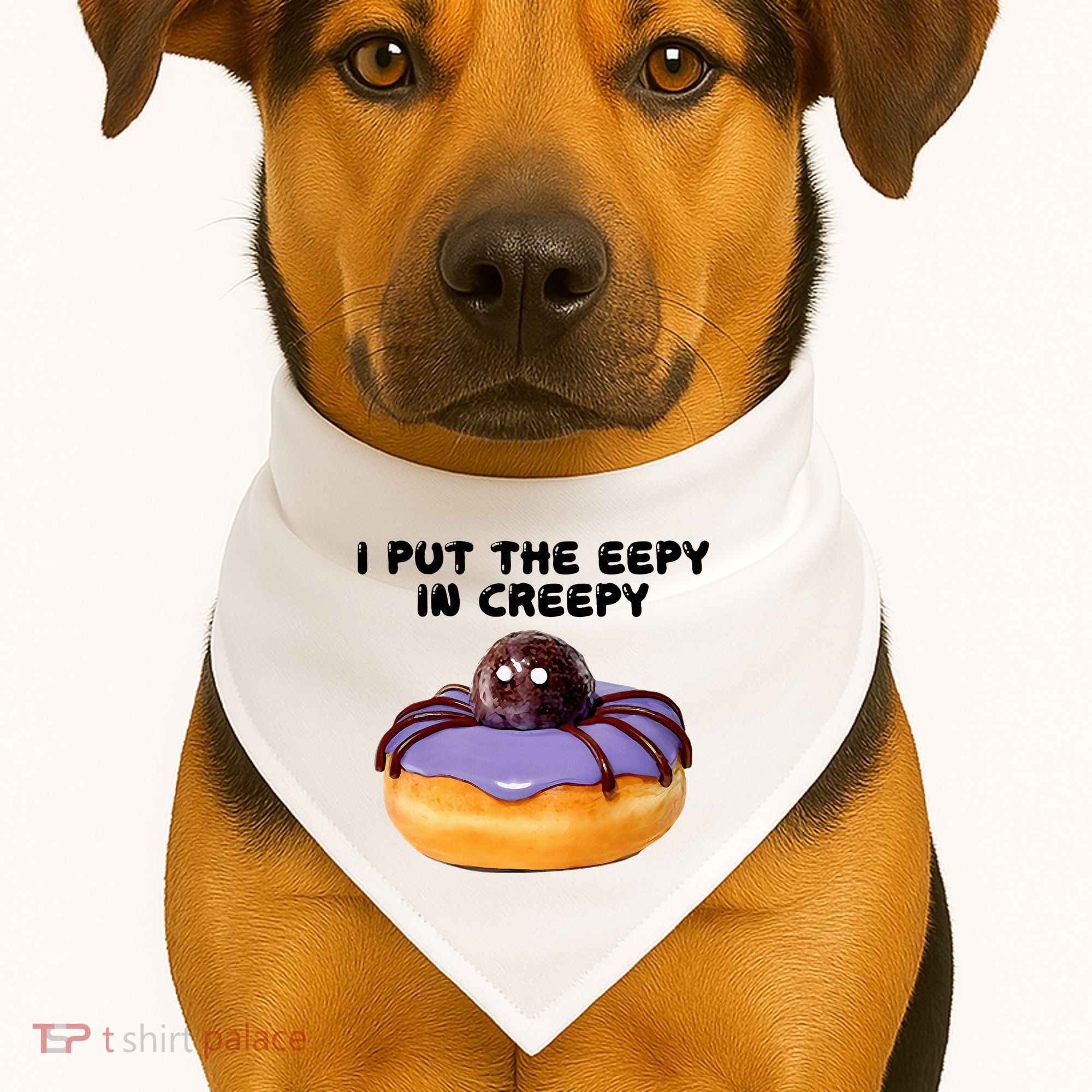 I Put The Eepy In Creepy Spider Donut Cake Halloween USA-Made Doggie Bandana