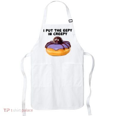 I Put The Eepy In Creepy Spider Donut Cake Halloween Apron