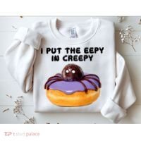 I Put The Eepy In Creepy Spider Donut Cake Halloween Sweatshirt thumb 2